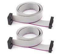 sourcingmap 2pcs FC14P 14-Pin DIY IDC Douille Extension Câbles en nappe plate 100cm