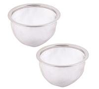 sourcingmap 2pcs Filtre Théière Maille Thé Infuseur Filtre Tisane Crépine Filet Thé Panier Passoire épice ronde en acier inoxydable diamètre 80 mm