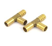 sourcingmap 2pcs Raccord cannelé Laiton T-Forme 3 Voies Tuyau Barb Raccord Adaptateur Connecteur 12mm Dia
