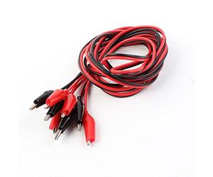 sourcingmap 2x câbles de démarrage à pinces crocodile double extrémité 1,5 m - 2 couleurs