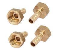 Sourcingmap® 3/8bsp Filetage femelle 8 mm Tuyau cannelé Laiton Tube Coupler connecteur Fitting 4 pcs