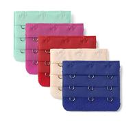 Sourcingmap 3 Crochet 3 Rangée sous-vêtements Soutien-Gorge Sangle Extension Boucle 5Pcs Beige, Rouge, Bleu foncé, Bleu Clair 5.5 x 5cm / 2 1/8inches x 2inches (L*W)