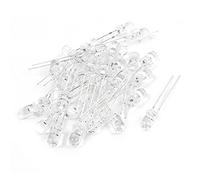 sourcingmap 30 Pièces 5mm Transparent Siège Auto Clignotant rouge LED Diodes Électroluminescentes DC 2.5V-3V
