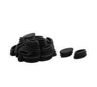 sourcingmap 30pcs Bouchon Pied de Chasie Embout Capuchon Jambe Tube Insert Table Meuble Protection Plastique Ovale Noir 20 mm x 39 mm