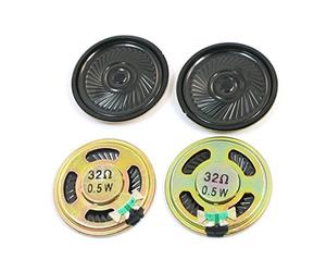 sourcingmap 4 Pcs 0.5W 32 Ohm 40mm Dia rond Metal interne Aimant Mini haute-parleur