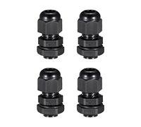 Sourcingmap 4 pcs M12 Presse-étoupe Plastique étanche Joint réglable Écrou est Noir pour 3-6,5 mm de diamètre Fil de câble