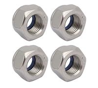 Sourcingmap® 4 pcs M14 x 1,5 mm Pitch en acier inoxydable 304 de filetage hexagonale Écrous de verrouillage