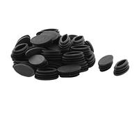 sourcingmap 40pcs Bouchon Pied de Chasie Embout Capuchon Jambe Tube Insert Table Meuble Protection Ovale Plastique Noir 20 x 40mm
