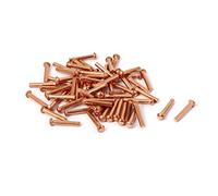 sourcingmap 40pcs Rivets 2mm x 12mm 13mm Longueur Tête Ronde Cuivre Solide Fixations Doré