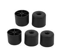 Sourcingmap® 5 PCS 50 mm de diamètre 40 mm Hauteur Cabinet Canapé Leg Pieds Plastique Noir