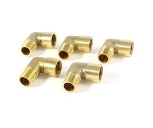 sourcingmap 5 pcs Coude laiton 90 degrés 1/4 "PT mâle à femelle filetage raccord de tuyau