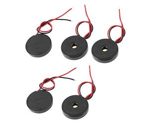 sourcingmap 5 Pcs DC1-30V 90dB Son Avertisseur Sonore électronique Alarme Noir Buzzer 30x6mm