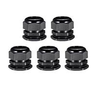 Sourcingmap 5 pcs PG42 Presse-étoupe Plastique étanche Joint réglable Écrou est Noir pour 32 Mm-38 mm Dia Fil de câble
