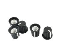 sourcingmap 5 pièces Bouton Potentiomètre 6mm diamètre trou arbre moleté marque blanche Sadio capuchon de bouton de Volume