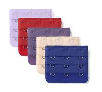 sourcingmap 5 Pièces Femmes Underware Buckle Crochets Soutien-gorge Bretelle Extensions Rouge Pourpre Plae Apricot - Pâle Abricot, Bleu Foncé, Rouge, Violet Clair, Femme, Taille Unique