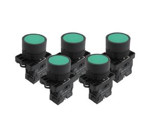 sourcingmap 5 x 22mm 1 NO N/O Verde Signe Momentanée Bouton interrupteur 600V 10A ZB2-EA31