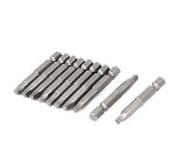 sourcingmap 50 mm de long S3 4 mm Carré Pointe magnétique Embouts de tournevis 10 pcs