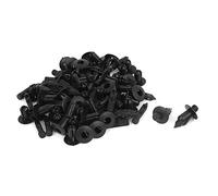 sourcingmap 50 Pcs Noir Rivet Plastique Garniture Clip d'Agrafe de Moulures 6.5mm x 14mm x 17mm