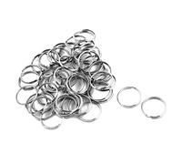 sourcingmap 50 pcs ton argent 2,5 cm de diamètre Metal Split Porte-clés Porte-clés