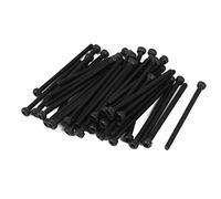 sourcingmap 50pcs M2x30mm Vis à tête hexagonale à six pans creux Vis moletée Boulon Alliage d'acier Noir