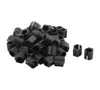 Sourcingmap 50pcs Patin Pied Chaise Tube Rond Embout Tube Pied Table Fauteuil Tampon Meuble Plastique U Forme Noir 16 mm Dia