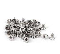 sourcingmap 50pcs Vis Tête Fraisée Cruciforme Tête Plate Boulon M3 x 5mm Acier Inoxydable 316