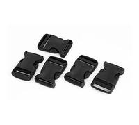sourcingmap 5pcs Boucle Attache Sangle Boucle en plastique pour bande de 3,2cm Large Boucle latérale Noir
