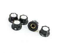 sourcingmap 5pcs Bouton Potentiomètre 6mm diamètre trou arbre 16mm Top Dia rotatifs Pot ton argent