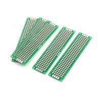 sourcingmap 5pcs Carte de Prototypage PCB Prototype Plaque Circuit Imprimé vert 2.54mm pas de trou 8x2cm double face en fibre de verre