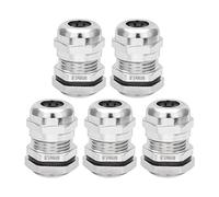 sourcingmap 5PCS M16*1.5 Contre-écrou fixation du connecteur étanche métal presse-étoupe farce