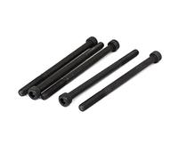 sourcingmap 5pcs M6 x 90 mm Vis à Tête Cylindrique Hexagonale Six Pans Creux Boulon en Acier Allié 12,9 grade Noir