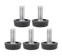 sourcingmap 5pcs Pieds de Nivellement Meuble Réglable Pied Réglable Patin de meuble Jambe Pied de Table Chaise Base Protection Plancher Noir M8 x 20 mm