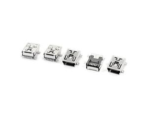 Sourcingmap 5PCS Type cms Argent Mini USB 5Pins Connecteur Femelle CI