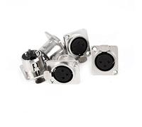Sourcingmap 5pcs XLR 3 Broches Femelle Châssis Panneau Monture Prise Couleur Argent Noir