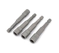 sourcingmap 6,5 x 65 mm Écrou pour douille hexagonale aimantée Gris embouts 4pcs