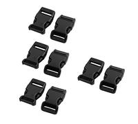 sourcingmap 8pcs Boucle Attache Sangle Sac à dos en plastique Sangle connexion latérale rapide Boucle presse Noir 16mm