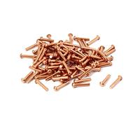 sourcingmap 9mm Longueur 2mm x 8mm tête ronde cuivre massif Rivets Attaches Doré Lot de 100