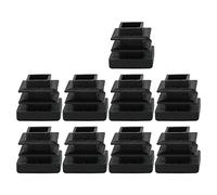 Sourcingmap 9pcs Bouchon Pied de Chasie Embout Capuchon Carré Jambe Tube Insert Patin Table Meuble Protection Plastique Noir 12 mm x 12 mm
