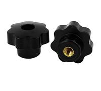 sourcingmap à visser type moleté écrous de serrage bouton poignée M8 fileté 2 pcs Noir