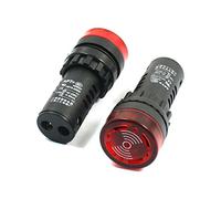 sourcingmap AC 220 V 28 mm LED Rouge Indicateur de signal lampe Alarme Light W Buzzer 2 pcs
