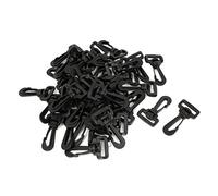 sourcingmap Accessoires de Sangle Sac Bagages en Plastique Noir 2,5cm Mousquetons Rotatif Pivotant Boucle 40PCS