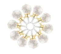 Sourcingmap Bouton rond/en forme de diamant en cristal pour placard de cuisine, armoire, tiroir, armoire, armoire avec vis, 30 mm, Verre diamant, alliage d'aluminium., Doré, blanc., 10pcs
