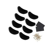 sourcingmap Chaussures Bottes Talon Semelle en caoutchouc Plaque protection Coussinet Réparation robinet 4 paires noir mat