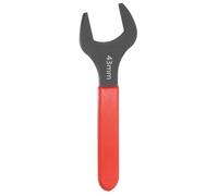 Sourcingmap Clé à tête plate à extrémité ouverte unique métrique de 43 mm Décalage de 15 degrés en forme de U Outil de démontage à tête plate petite avec tige rouge noircie pour réparation automobile