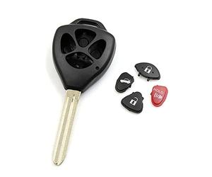 sourcingmap Coque de clé pour Toyota Rav4 4Runner Yaris HYQ12BBY Plip Télécommande 4 Boutons avec Lame Boîte Rechange