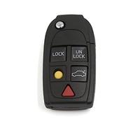 sourcingmap Coque remplacer pour clé télécommande de voiture pour Volvo S60 S80 V70 XC70 XC90 5 boutons Noir
