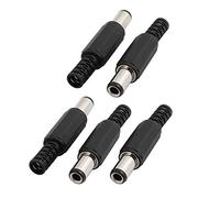 Sourcingmap Couvercle Plastique DIY DC connec. Jack mâle 6,3 mmx3mm Noir 5pcs