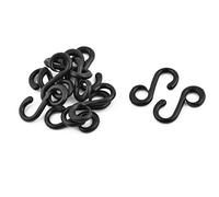 sourcingmap Crochet attache Plastique forme de S anneau Pivotant conjonctif Boucle Noir 12 Pcs