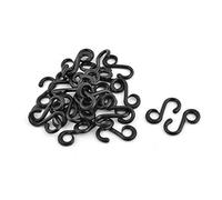 sourcingmap Crochet attache Plastique forme de S anneau Pivotant conjonctif Boucle Noir 30 Pcs