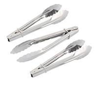 sourcingmap Cuisine Pince à aliments en métal Salade Gâteau glace Pain alimentaire Clip Ton argenté Pince 3 pcs